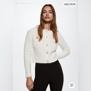 NWOT Mango sweater cardigan in cream